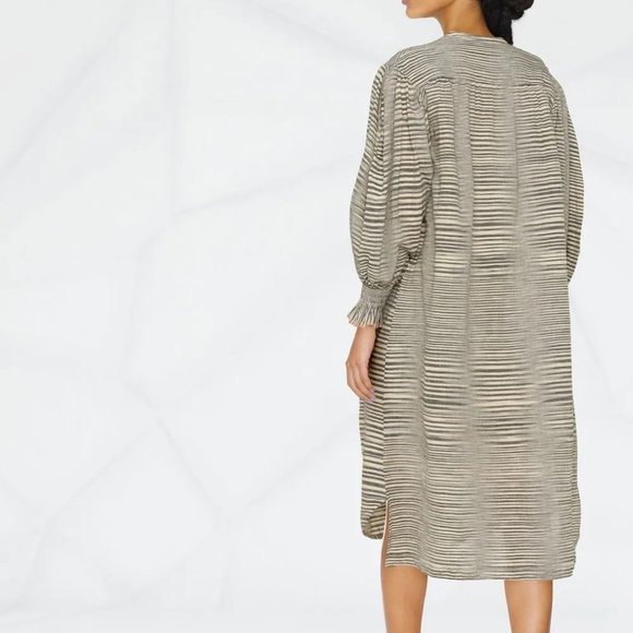 Ulla Johnson Fiora Dress in Okapi  - Grey beige warm tones Midi Size 2 NWT - Picture 4 of 11